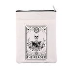 The Reader Book Sleeve Tarot Card Reader Inspired Book Cover Bookish Gift Book Lovers Gift Reading Gift Gothic Romance Gift Skeleton Zipper Pouch (CA-TheReader BS)