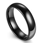 Uloveido Wedding Band Couple Ring Sets Engagement Ring Sets Titanium Stainless Steel Black Polished Ring Sets for Women and Men Y817 (Men O)