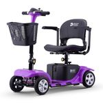 Discover Mobility Rider 4mph Portable Mobility Scooter with Splitting Function 12AH (Purple)