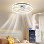 SenDeluz Ceiling Fans with Lights, 50CM Fan Lights Ceiling for Bedroom Reversible Ceiling Fans Lights with Remote Control/APP Control 6 Speed & Dimmable Ceiling Fan with LED Lights for Living Room