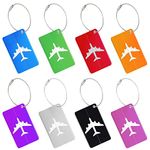 8 Pcs Metal Luggage Tags, Travel Tags for Luggage, Suitcase Tag with Name Address Tel Email Labels, Baggage Handbag Tags Labels Prevent Loss for Travel Business Trip Luggage Suitcase