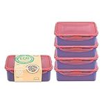 LocknLock Eco Rectangular Food Containers with Lids Set of 5 - Plastic Airtight & Watertight Food Storage Containers, BPA Free & Dishwasher Safe, 5 x 1L