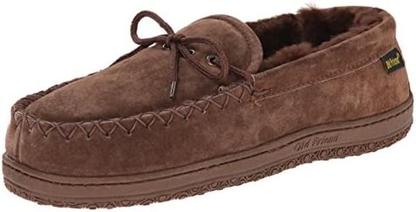 Old Friend Men's Moccasin Slipper, Dark Brown, 12