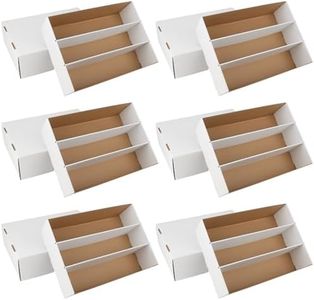 HIMOMO 6 Pack Trading Card Storage Box, 2340 Count Card Storage Box White Storage Card Organizer Box for Storing Protecting and Organizing Soccer Cards