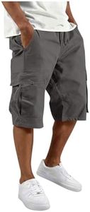 Cargo Shorts for Men - Capri Long Cargo Shorts for Men Relaxed Fit Below Knee 3/4 Length Elastic Waist Summer Outdoor Short Pants with 6 Pockets - Camping,Hiking,Climbing,Fishing,Casual Wear,Workwear