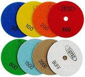 BGTEC 4" Dry Diamond Polishing Pads Set,8 Pieces Pads Kit for Granite Marble Stone Quartz Tiles Concrete Floor Edges Countertop Polishing