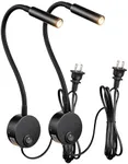 LEDSONLINE 2 Pack Corded Wall Mount Lamp Reading Wall Light for Bed Easy Install AC85-265V (Black Body, 2pcs Warm White 3000K)