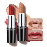 Anglicolor Metallic Glitter Lipstick,Pink Lipstick Highly Pigmented,Glitter lipstick Long-Lasting Moisturising,Velvety smooth application,Creamy sculpted design lipstick (#10+#12, 8g)