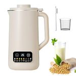 FUNLOV Soy Milk Maker Machine,20 Ounces Nut Milk Maker Machine with 10 Leaves Blades,Soup Maker with Delay Start,Keep Warm,Self-Cleaning for Almonds,Oats,Soybeans (White)