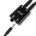 COOIDEA 3.5mm Stereo Audio Switcher Support 1 in 2 Out or 2 in 1 Out with 3.5mm Audio Cable, 2 Channel AUX Audio Speaker Selector for PC Phone Laptop Headphone