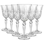 RCR Crystal Melodia Wine Glasses, Set of 6, Perfect for Wine Or Cocktails, Classic Goblet Shape, 210 ml, Perfect for Birthdays, New Homeowners, Weddings, Parties, Dishwasher Safe, 21 cl