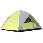 Outsunny 6- Person Family Dome Tent with Removable Rain Fly, Waterproof Camping Tent for Backpacking Hiking Outdoor with Carry Bag, Yellow and Grey