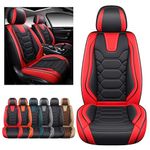 OASIS AUTO Premium Car Seat Covers Waterproof Synthetic Leather Cushion Universal Accessories Suitable for Suv Truck Sedan Automotive Vehicle Interior Protector (Front Air)