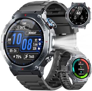 Jugeman Military Smart Watch for Men with Dual-Band GPS, 5ATM Waterproof, 1.43" AMOLED Fitness Watch with Bluetooth Call, Heart Rate Blood Oxygen Sleep Monitor, 160+ Sport Smartwatch for Android iOS