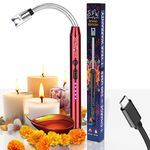 Diwali Gas Lighter for Kitchen, Electric Plasma Lighter for Gas Stove Metal Body with Big Battery | 1 Year Warranty, C-Type USB, Deepawali Lighters, Multi-Color
