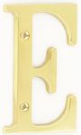 ZW Hardware B100 4 Inch Solid Brass Bright Brass House Letter E