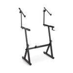 On-Stage KS1365 Z Keyboard Stand with Second Tier (Portable Heavy-Duty Setup for Two Keyboards, Synths, Organs, Digital Pianos, 400 Pound Weight Capacity, Adjustable Width and Height, Black)