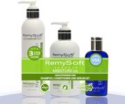 RemySoft Moisturelab System - Safe for Hair Extensions, Weaves and Wigs - Salon Formula Shampoo, Conditioner & Serum - Gentle Sulphate-free Lather