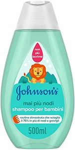 Johnson's Baby Mai Più Nodi Shampoo per Bambini, Shampoo bambini districante e detergente, Shampoo neonati con formula Non Più Lacrime, Shampoo capelli lunghi o ricci che scioglie i nodi, 500 ml
