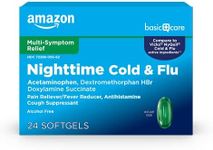 Amazon Basic Care Nighttime Cold & Flu, 24 Softgels