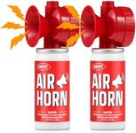 Air Horns for Safety 1.4oz, Boat Horn with Powerful Sound (120 dB) Heard from 1/2 Mile away, Bear Horn to Scare Bears (Red, 2 Pack)