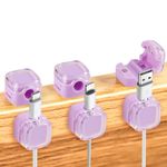 6pcs Magnetic Cable Clips, Cable Staples Organizer Holder Magnetic Cable Management Clips Charger Wire USB Cord Keeper Tidy for Home Office Car Wall Desk Phone Nightstand Car (Purple)