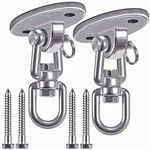 SELEWARE Set of 2 Permanent Antirust SUS304 Stainless Steel Heavy Duty 360° Swivel Swing Hanger, 2000 lb Capacity Playground Porch Swing Set with Screws for Chair Yoga Hammock Rope Tire Pod Bed Swing