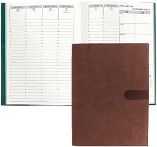 Quo Vadis 2024 Visual - Weekly/Monthly Planner - 12 Months, Jan. to Dec. - 6 x 8 1/4" - Smooth Faux Suede Texas Chocolate - Time Management Appointment Organizer