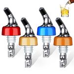 SuproBarware Automatic Measured Bottle Pourer - Quick Shot Spirit Measure Pourer Drinks Wine Cocktail Dispenser Home Bar Tools - 1oz/30ml (mix color 4 pack)