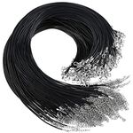 TUPARKA 200 Pcs Waxed Necklace Cord Black Necklace Cord for Jewelry Making 1.5mm Necklace Rope for DIY Necklace Bracelet