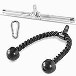 Yes4All Combo Tricep Rope/Tricep Pull Down Rope and Rotating Straight Bar