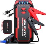 JRAPOTU Portable Car Jump Starter, 2500A Peak Battery Jumper Starter Portable, Jump Box for Car Battery, 12V Portable Jump Starter for 8.0L Gas & 7.0L Diesel Cars with USB Ports & LED Flashlight