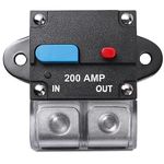 BULVACK 200 Amp Circuit Breaker Resettable Circuit Breaker Self Recovery Circuit Breaker Manual Reset Button for Car Audio and Amps Protection