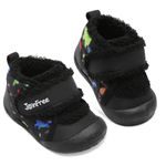 JOINFREE Baby Winter Shoes Newborn Shoes Cozy Cute Booties Toddlers Furry Non-Slip Shoes Baby Boys Crawling Shoes Black Dinosaur 2-2.5 Years Toddler