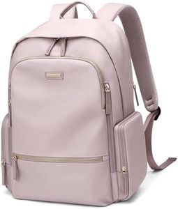 GOLF QUALITY Mochila Portatil Mujer, Mochila Ordenador Portatil 15.6 Pulgadas, Antirrobo Mochila Viaje, Elegante Casual Mochila para Trabajo Universidad,Mochila PC Mujer,Gris-Rosa