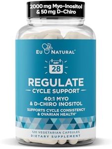 Regulate Cycle Support – Hormone Balance for Women at Optimal 40:1 Myo-Inositol & D-Chiro Inositol – PCOS Supplement for Period Consistency, Menstrual & Ovulation Support – 90 Vegan Capsules