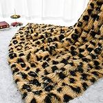 HOMORE Fluffy Leopard Blanket, Plus