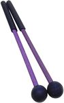 TUOREN 1 Pair 9 Inch Rubber Xylophone Sticks Tongue Drum Mallets Percussion Sticks Hammer for Glockenspiel, Xylophone, Chime, Woodblock, and Bells (Purple)