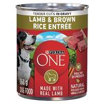 Purina ONE Tender Cuts Wet Dog Food, in Gravy Lamb & Brown Rice Entree - 368 g Can (12 Pack)