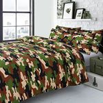 Home Living Army Camouflage Green Duvet Cover and Pillowcase Bedding Set (Single)