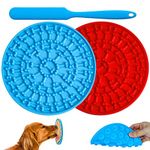 Lick Mat for Dogs (2pack) + Bonus Spatula | Dog Lick Mat Suitable for All Breeds | Interactive Dog Slow Feeder Keeps Pets Busy & Reduces Anxiety | Fun Dog Treat Puzzle Toy for Dog Bath & Nail Clipping