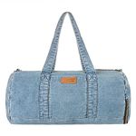 Denim Duffel Bag - Travel Duffel Bag - Sports and Gym Duffel Bag - Cabin Bag - Male and Female Duffel Bag (Ice Blue)