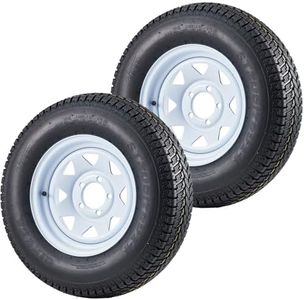 ST205/75D14 Trailer Tires with 14 in Rims, 5 Lug on 4.5 in, Load Range C, 6PR