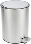 Bamodi Bathroom Bin 101.4 oz – Garbage Can with Lids – Small Pedal Bin for Bathroom, Toilet, Restroom – Stainless Steel Rubbish Waste Trash Can with Removable Inner Bucket (Silver)