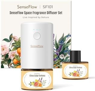 SenseFlow SF101 Pro Plug In Air Freshener, Waterless Essential Oil Diffuser, Non-Toxic Aroma Diffuser, Adjustable 120-Day Natural Scent Mist, Covers 1000 Sq Ft- Free 30ml Citrus Cedar Verbena