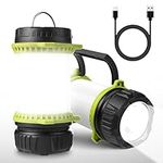 LE USB Rechargeable Camping Lantern 2600mAh Power Bank, CREE LED Super Bright Flashlight 500lm, Dimmable LED Spotlight Outdoor Searchlight Area Light IPX4 Water Resistant Torch