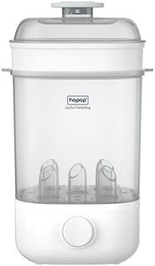 Hopop Bottle Sterilizer | 2-in-1 Feeding Bottle Sterilizer for Baby Products | Full & Compact Size Steam Sterilizer | Travel Friendly Electric Sterilizer for Baby Bottles, Nipples & Accessories | Capacity Upto 5 Bottles | Auto Shut Off | White