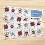 United States Postal Service Holiday Joy First Class Postage Stamps (1 Booklet, 20 Stamps)