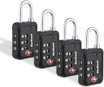 Kwikset TSA Approved Combination Luggage Lock, 3-Digit, 4-Pack, Black