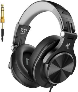 OneOdio A71D Wired Over-Ear Headphones, Studio Monitor Headsets, Hi-Res DJ Stereo Headphone with Foldable Design, 3.5/6.35MM Plug for AMP Recording Podcast Mixing PC Guitar - Black